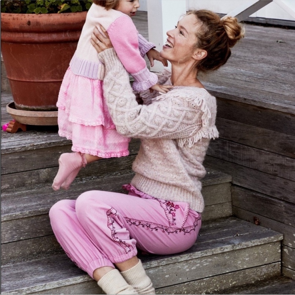 Love Shack Fancy Kingston Bow Sweater Pink Size Small - Picture 16 of 16